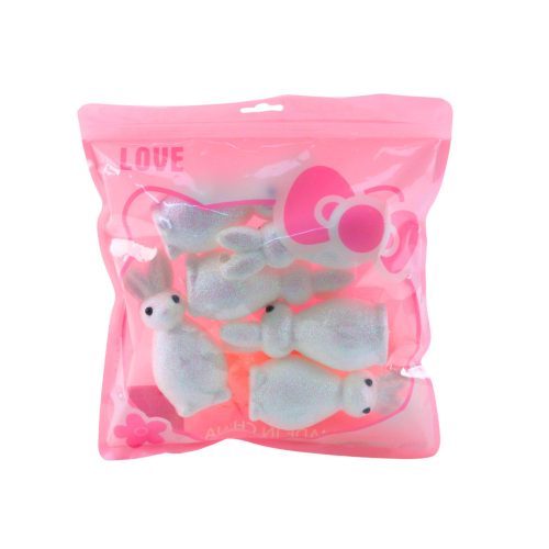 Styrofoam húsvéti nyuszik Glitter dekoratív fehér 6db