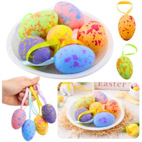 Húsvéti díszek tojás hurkos medál színes 6db