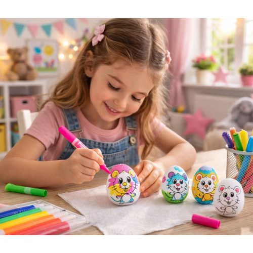 Húsvéti hungarocell tojások festéshez Jelölők Egér 6db