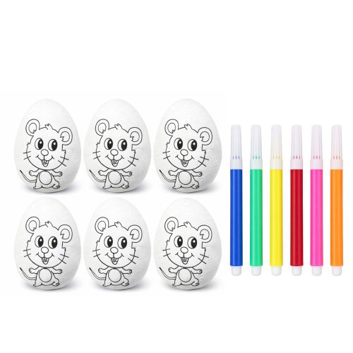 Húsvéti hungarocell tojások festéshez Jelölők Egér 6db