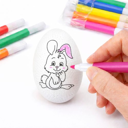 Húsvéti hungarocell tojások festéshez jelölők Nyúl minta C 6db