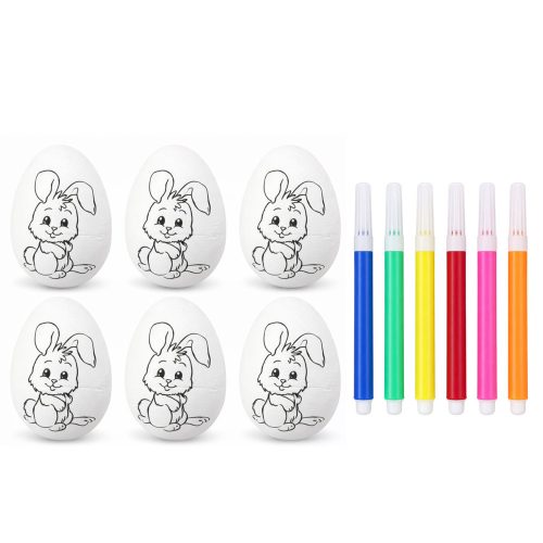 Húsvéti hungarocell tojások festéshez jelölők Nyúl minta C 6db