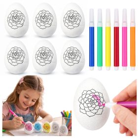   Húsvéti hungarocell tojások festéshez jelölők Virágmintás B 6db