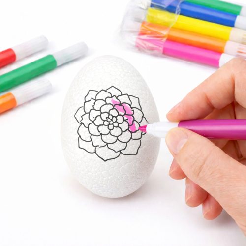 Húsvéti hungarocell tojások festéshez jelölők Virágmintás B 6db