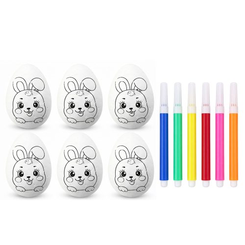Húsvéti hungarocell tojások festéshez jelölők Nyúl minta D 6db