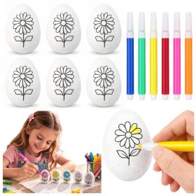   Húsvéti hungarocell tojások festéshez jelölők Virágmintás D 6db