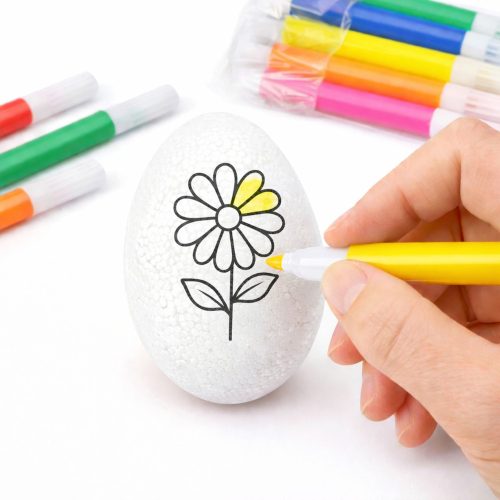 Húsvéti hungarocell tojások festéshez jelölők Virágmintás D 6db