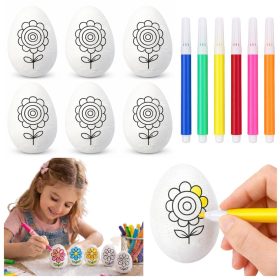   Húsvéti hungarocell tojások festéshez jelölők Virágmintás C 6db