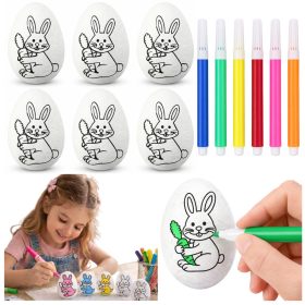   Húsvéti hungarocell tojások festéshez jelölők Filctoll Nyuszi 6db