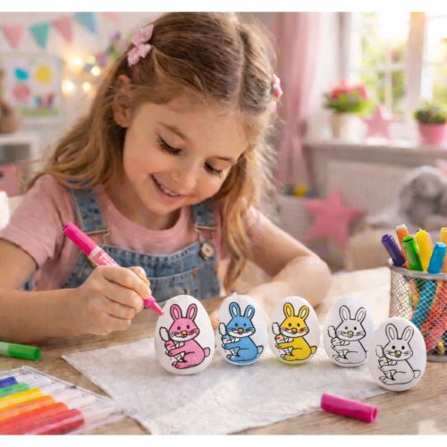 Húsvéti hungarocell tojások festéshez jelölők Filctoll Nyuszi 6db
