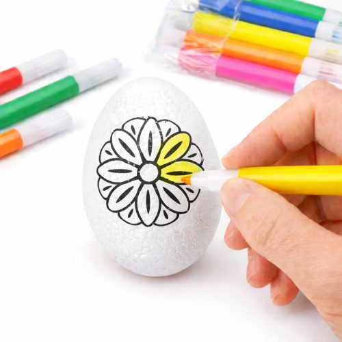 Húsvéti hungarocell tojások festéshez jelölők Virágmintás A 6db