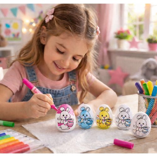 Húsvéti hungarocell tojások festéshez Jelölők Minta Nyúl B 6db