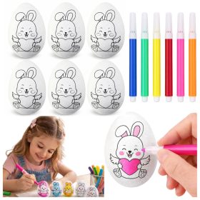   Húsvéti hungarocell tojások festéshez jelölők Nyúl mintás E 6db