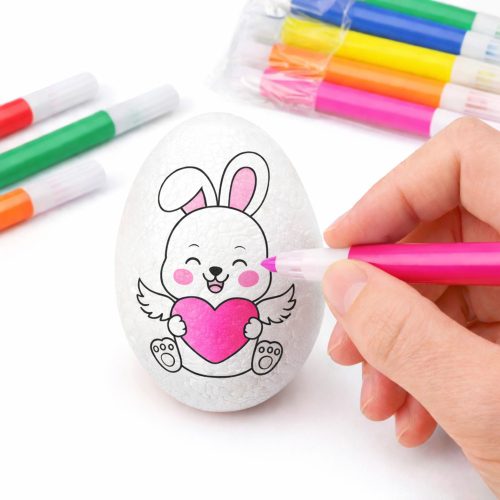 Húsvéti hungarocell tojások festéshez jelölők Nyúl mintás E 6db