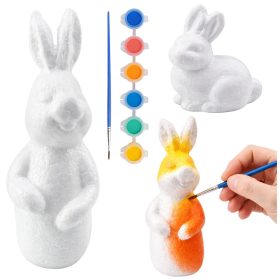   Szett hungarocell dekorációk festéséhez, 4 db nyúl, ecset