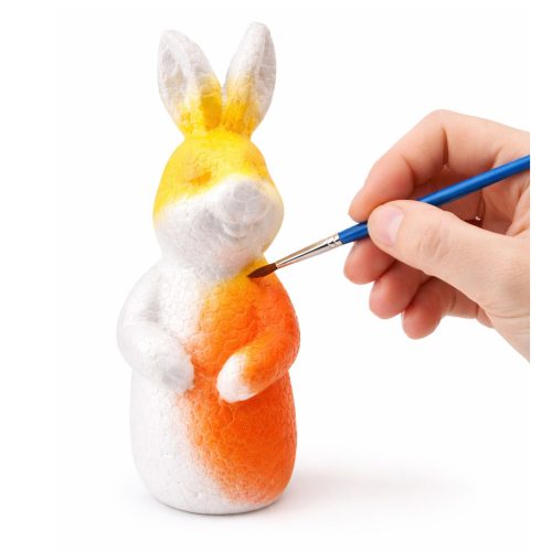 Szett hungarocell dekorációk festéséhez, 4 db nyúl, ecset