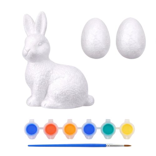 Nyuszi hungarocell dekorációk festőkészlet 2 db tojásfesték