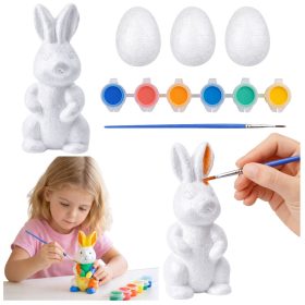   Húsvéti szett hungarocell tojás 3db nyuszi figura festékek