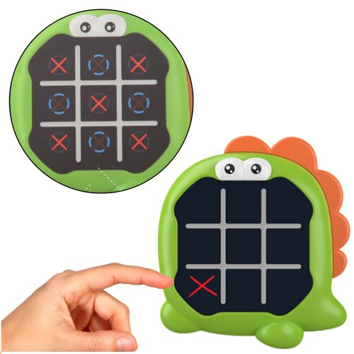 Elektronikus játék 3 az 1-ben Tic Tac Toe memória zöld dinoszaurusz