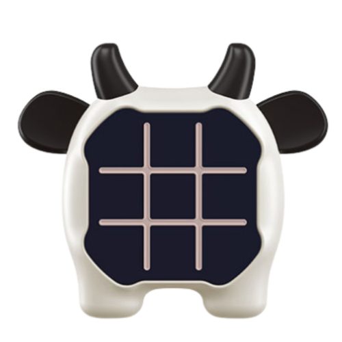 Elektronikus játék 3 az 1-ben Tic Tac Toe memória tehén fekete-fehér