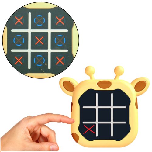 Elektronikus játék 3 az 1-ben Tic Tac Toe memória zsiráf sárga