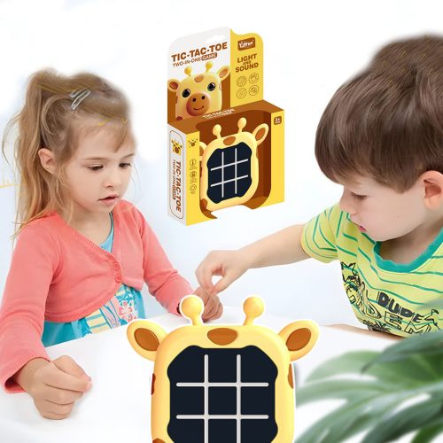 Elektronikus játék 3 az 1-ben Tic Tac Toe memória zsiráf sárga