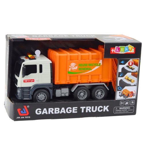 Szemeteskocsi Szemeteskuka Fények Narancssárgán hangzik 1:14