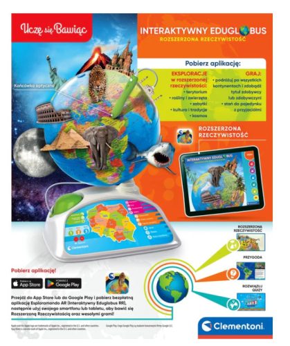 Interaktív óvodás földgömb lengyel nyelvű Clementoni 50757