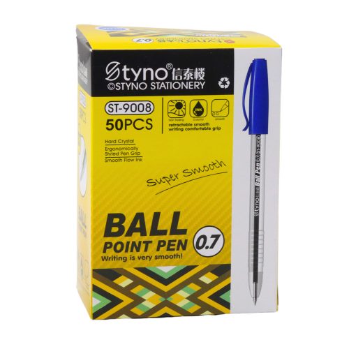 Golyóstoll kupakkal, kék tintavéggel, 0,7 mm