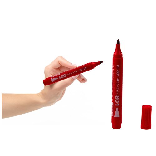 Permanens vízálló marker piros 2,5-4,5 mm