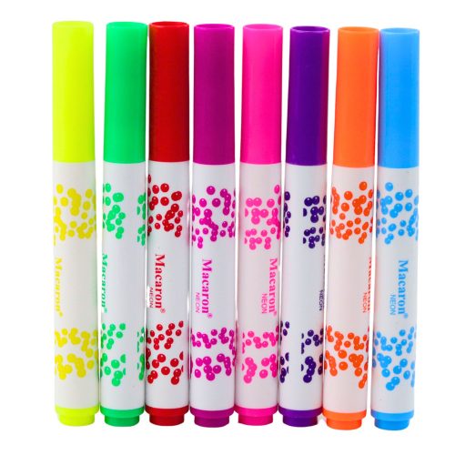 Neon marker készlet iskolába, vízbázisú tinta, színes, 8 db