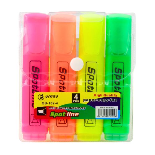 Neon kiemelő marker készlet irodai és iskolai használatra 4 db