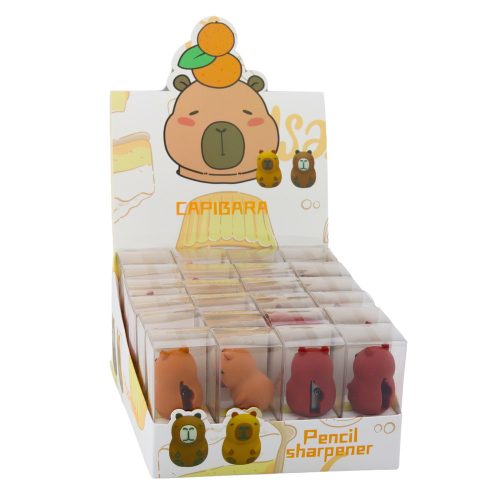 Hegyező vékony ceruzához, iskolai, irodai, Capybara, barna