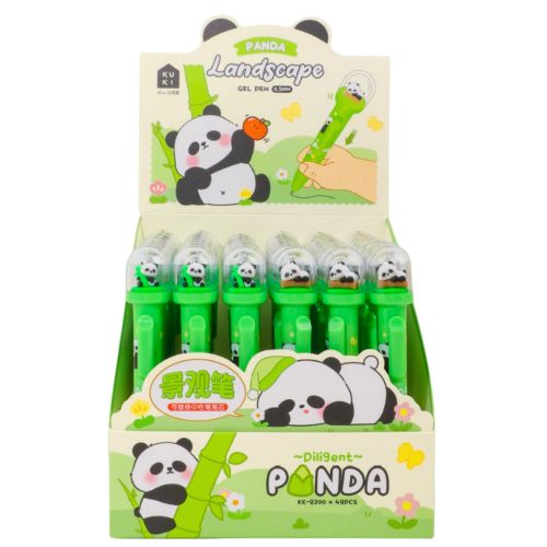 Green Panda zselés toll, kék tintával, 0,5 mm, dome