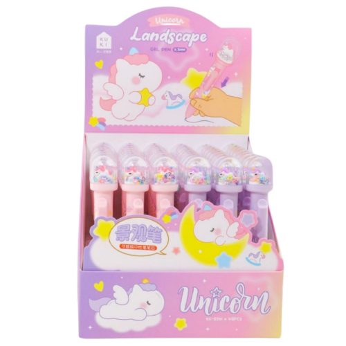 Dome Glitter golyóstoll Unicorn Figure Blue Ink 0,5mm