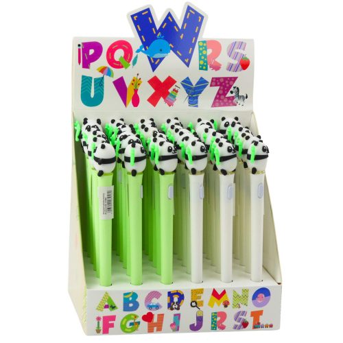 Panda golyóstoll világító kék tintával zöld fehér
