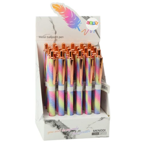 Fém golyóstoll automatikus csillogó kék tinta 1,0 mm