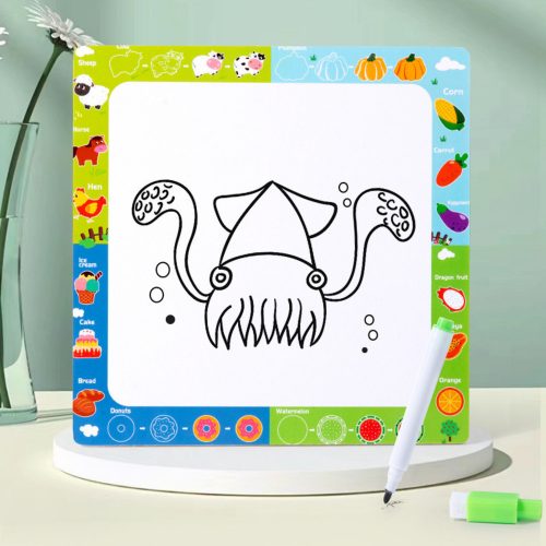 Puzzle tábla 2 az 1-ben fából készült oktatási gyümölcsjelölő