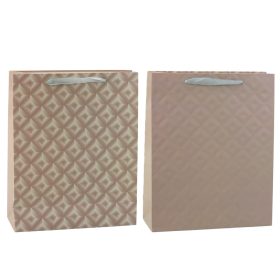 Dombornyomott bézs ajándéktáska 32 x 26 x 10 cm
