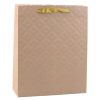 Világos bézs dombornyomott ajándéktáska 32 x 26 x 10 cm