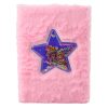 Plüss jegyzetfüzet bélelt csillag konfetti rózsaszín A5 80 lapos