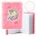 Plüss vonalas jegyzetfüzet, A6, 80 lapos, unikornis, rózsaszín