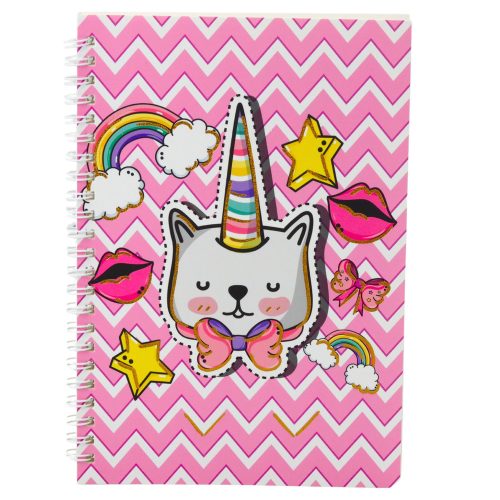 Notebook Notebook Lined Cat Unikornis masnival Pink A5 60 lap