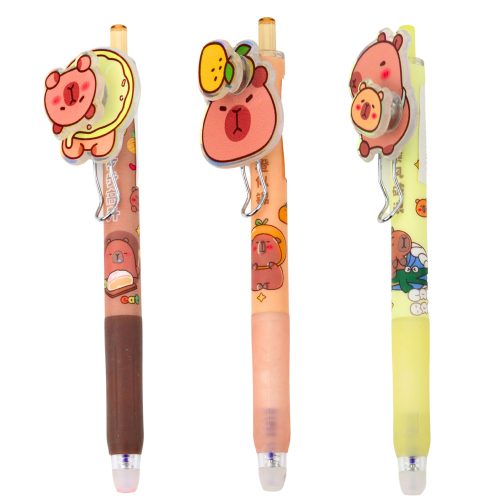 Capybara zselés toll forgó elemmel, kék tintával, 14,5 cm-es keverék