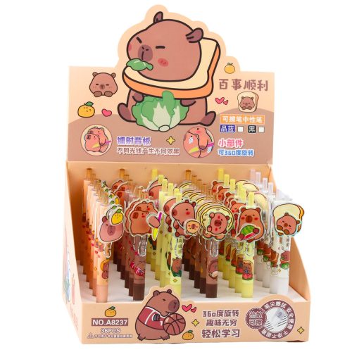 Capybara zselés toll forgó elemmel, kék tintával, 14,5 cm-es keverék