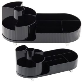   Többfunkciós rendező kozmetikai asztalhoz, forgatható, tágas fekete