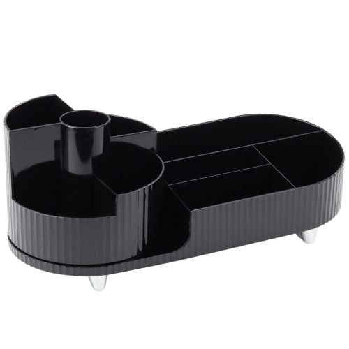 Többfunkciós rendező kozmetikai asztalhoz, forgatható, tágas fekete