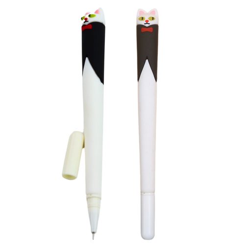 Macska csípős tollal, kék tinta sapkával, fekete-fehér 16,5 cm