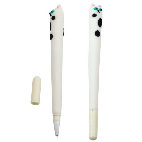 Cat Gel Pen Blue Ink Cap Foltok fehér 16,5 cm