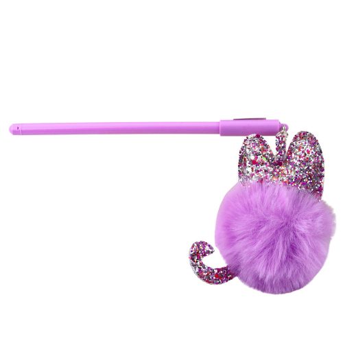 Gél toll lila kupakkal és kék tintával 17 cm 0,5 mm